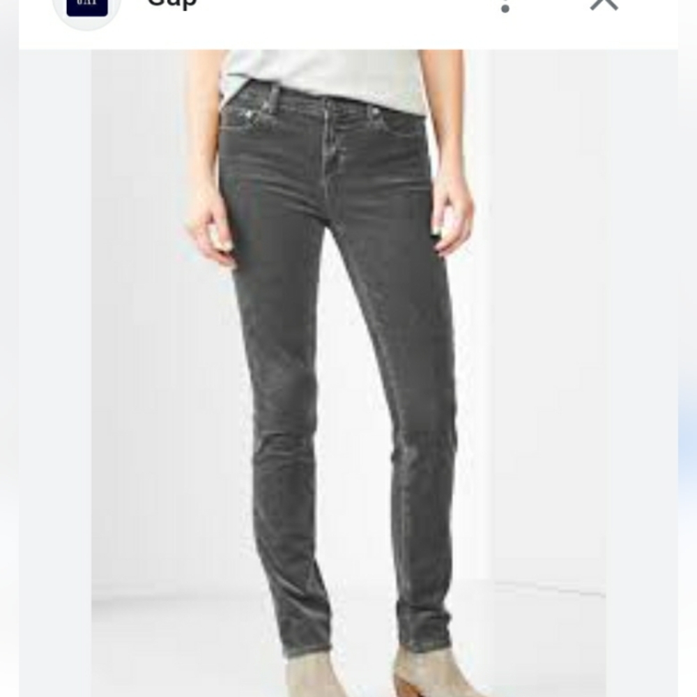 Gap 1969 women's size 31 soft corduroy legging Gray five pocket jeans